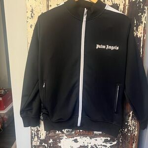 Palm Angels Black Jacket with White Trim. Size small.